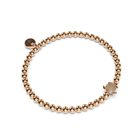 Tortuga | .925 Sterling Silver Rose Gold Vermeil | CZ Diamond Sea Turtle Bracelet