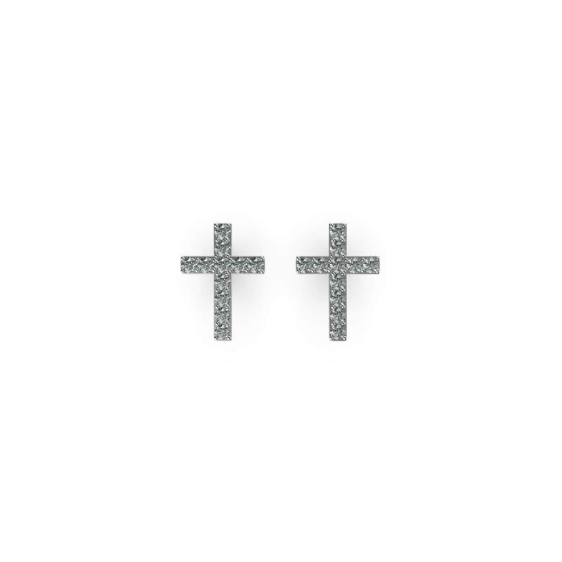 Blessed | .925 Sterling Silver | CZ Diamond Cross Earrings