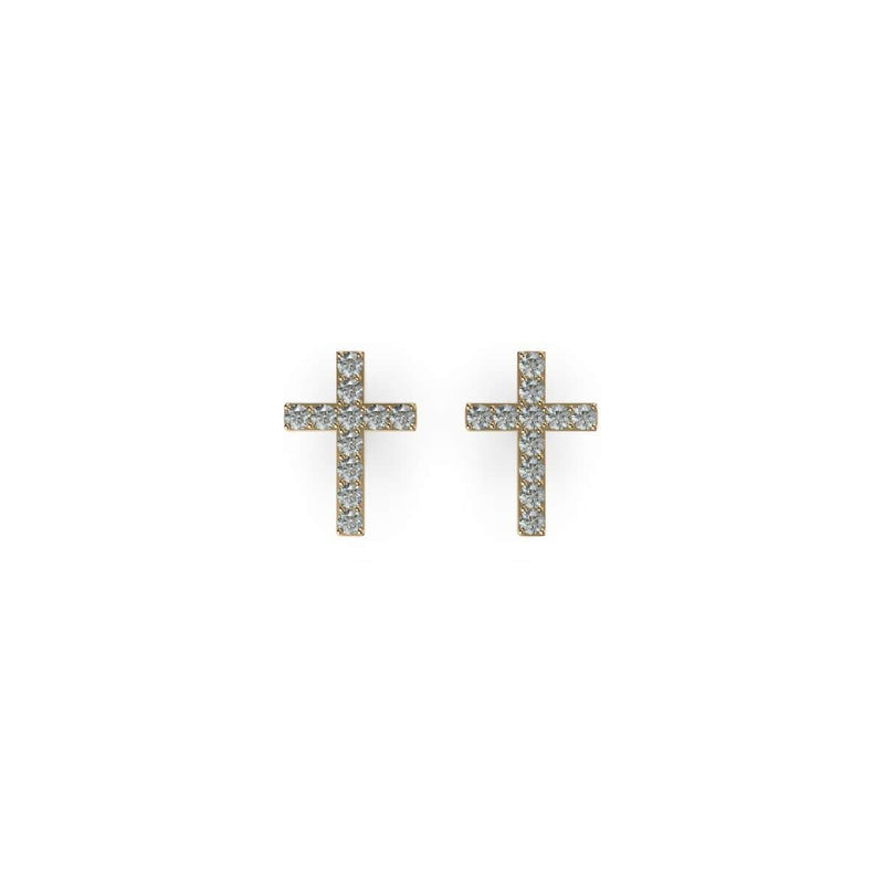 Blessed | Gold Vermeil | CZ Diamond Cross Earrings