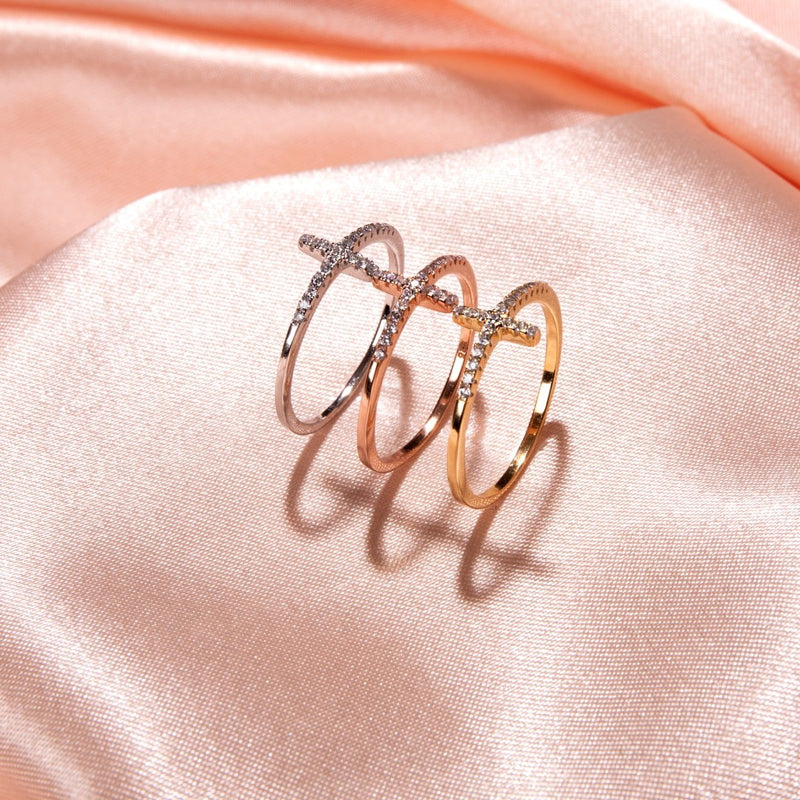 Blessed | .925 Sterling Silver | CZ Diamond Cross Ring