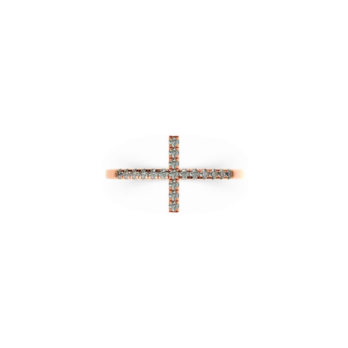 Blessed | Rose Gold Vermeil | CZ Diamond Cross Ring