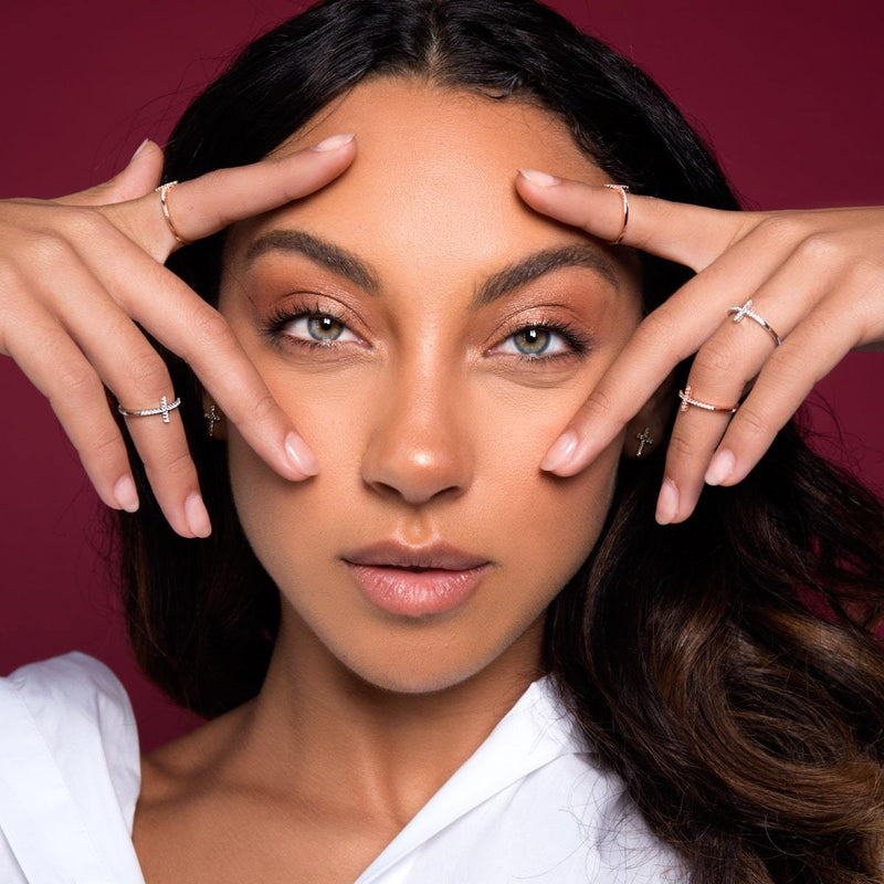 Blessed | Rose Gold Vermeil | CZ Diamond Cross Ring