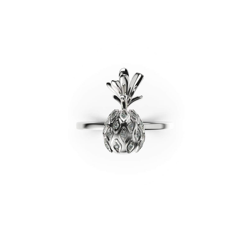 Pina Colada | .925 Sterling Silver | CZ Diamond Pineapple Ring