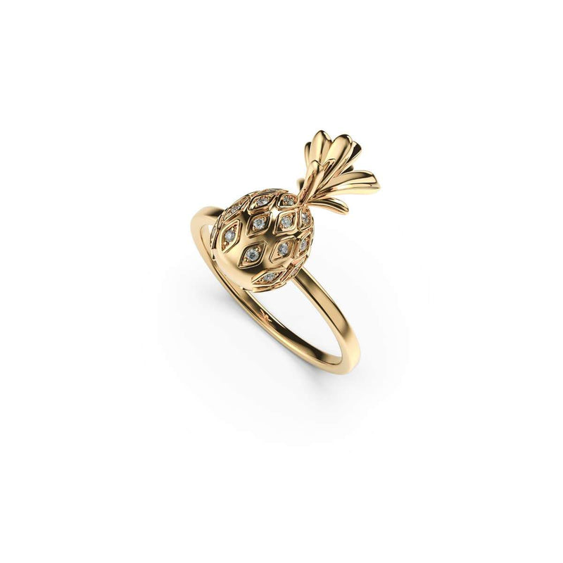 Pina Colada | Gold Vermeil | CZ Diamond Pineapple Ring