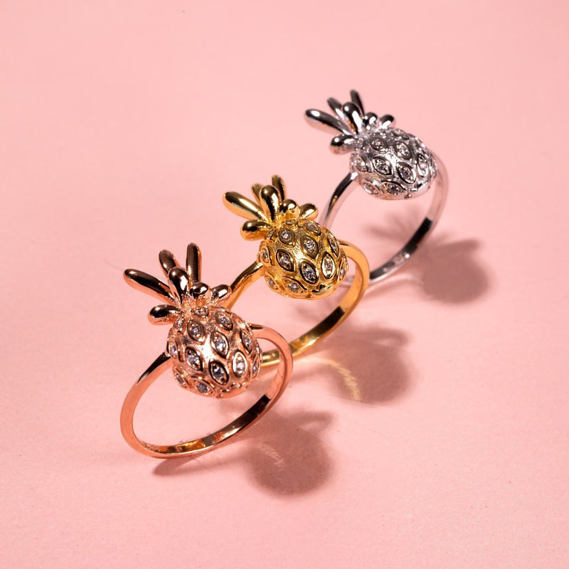 Pina Colada | Gold Vermeil | CZ Diamond Pineapple Ring