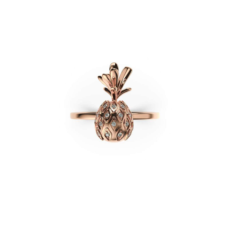 Pina Colada | Rose Gold Vermeil | CZ Diamond Pineapple Ring