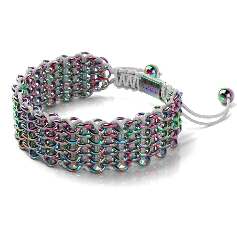 Chameleon Links | Deluxe Kismet Bracelet | White x Unicorn Silver