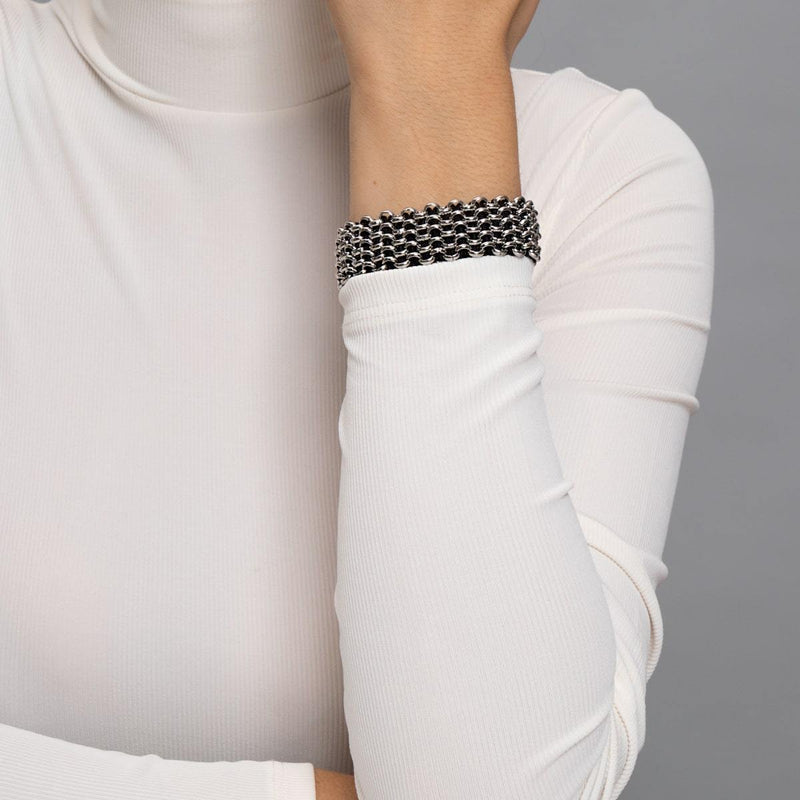Panda Links | Deluxe Kismet Bracelet | Black x Silver