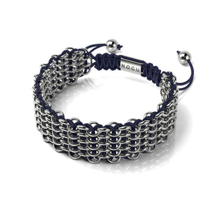 Sumatran Elephant Links | Deluxe Kismet Bracelet | Blue x Silver