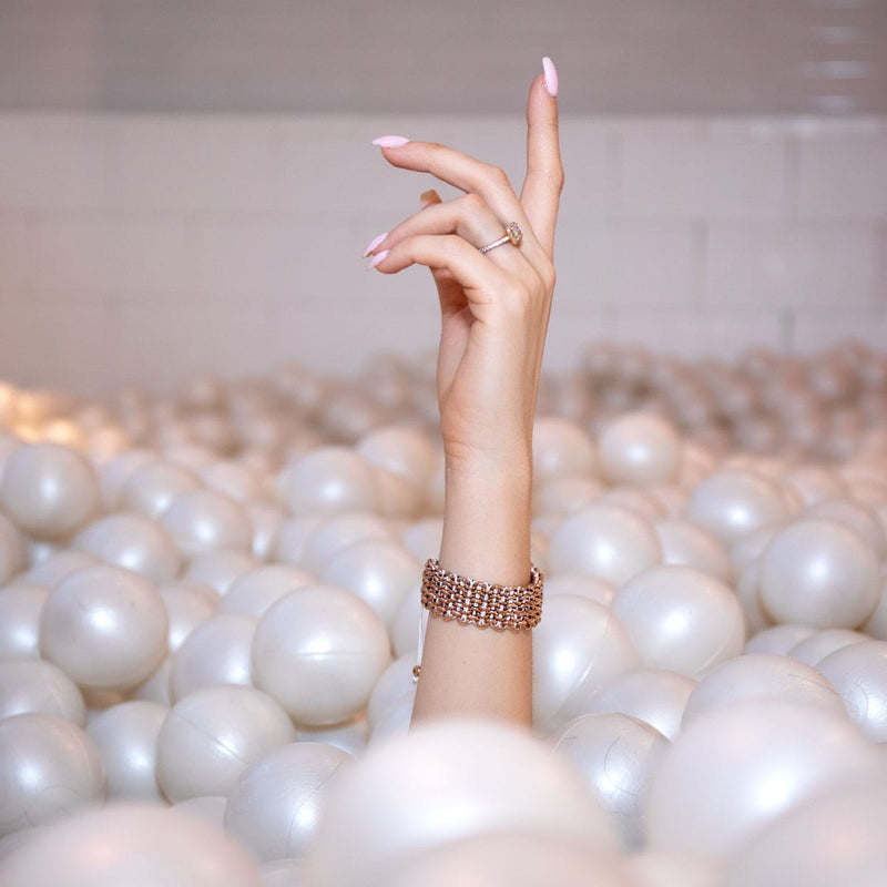 Tree Sloth Links | Deluxe Kismet Bracelet | White x Rose Gold