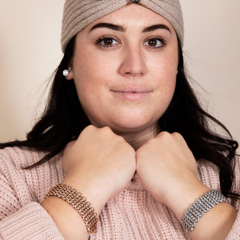 Tree Sloth Links | Deluxe Kismet Bracelet | White x Rose Gold