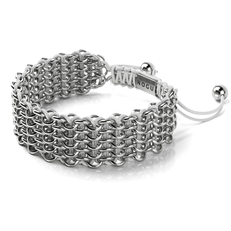 White Rhino Links | Deluxe Kismet Bracelet | White x Silver