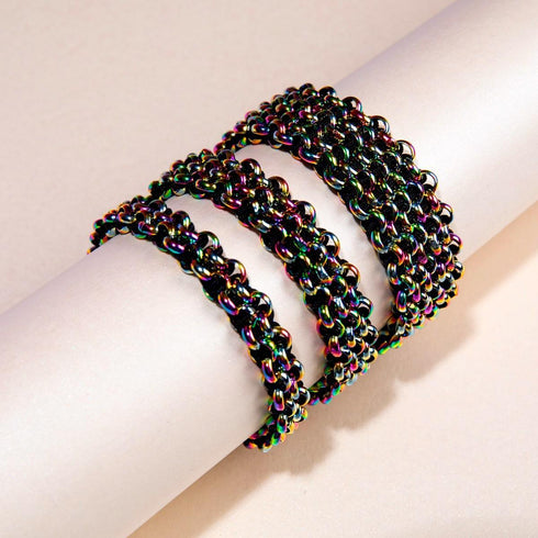 Chameleon Links | Original Kismet Bracelet | Black x Unicorn Silver