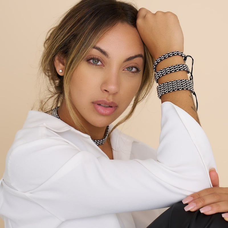 Panda Links | Original Kismet Bracelet | Black x Silver