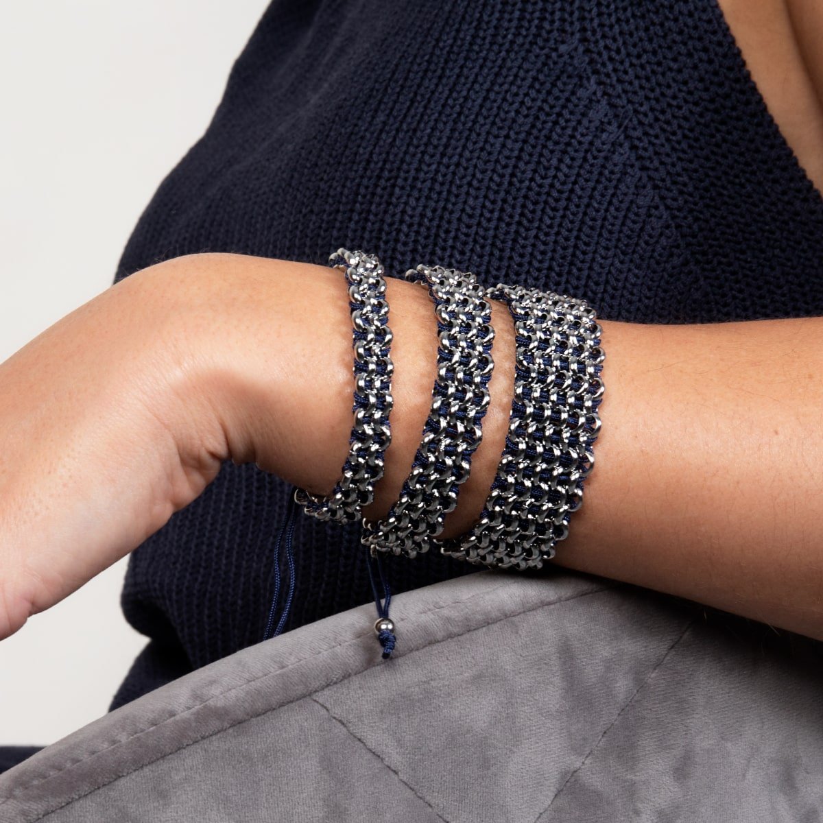 Sumatran Elephant Links | Original Kismet Bracelet | Blue x Silver