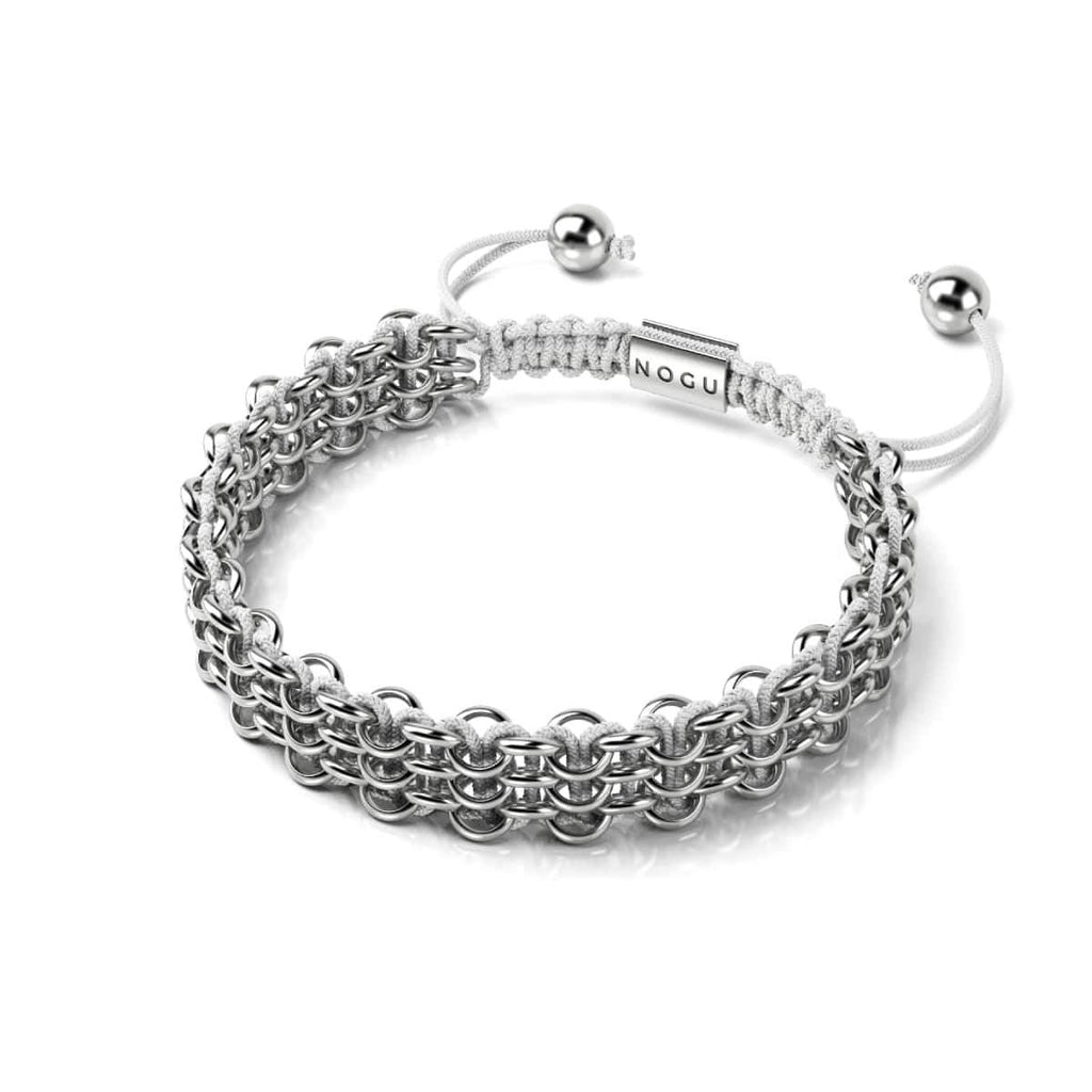 NOGU White Rhino Links Original Kismet Bracelet White x Silver