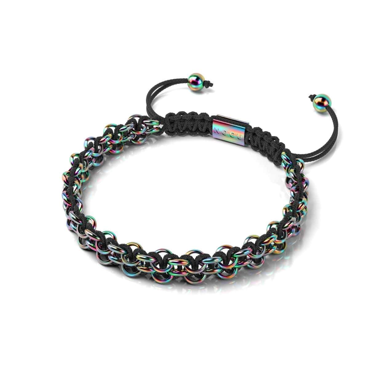 Chameleon Links | Mini Kismet Bracelet | Black x Unicorn Silver
