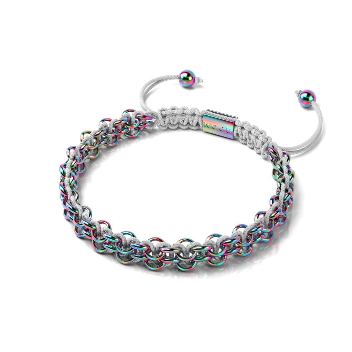 Chameleon Links | Mini Kismet Bracelet | White x Unicorn Silver