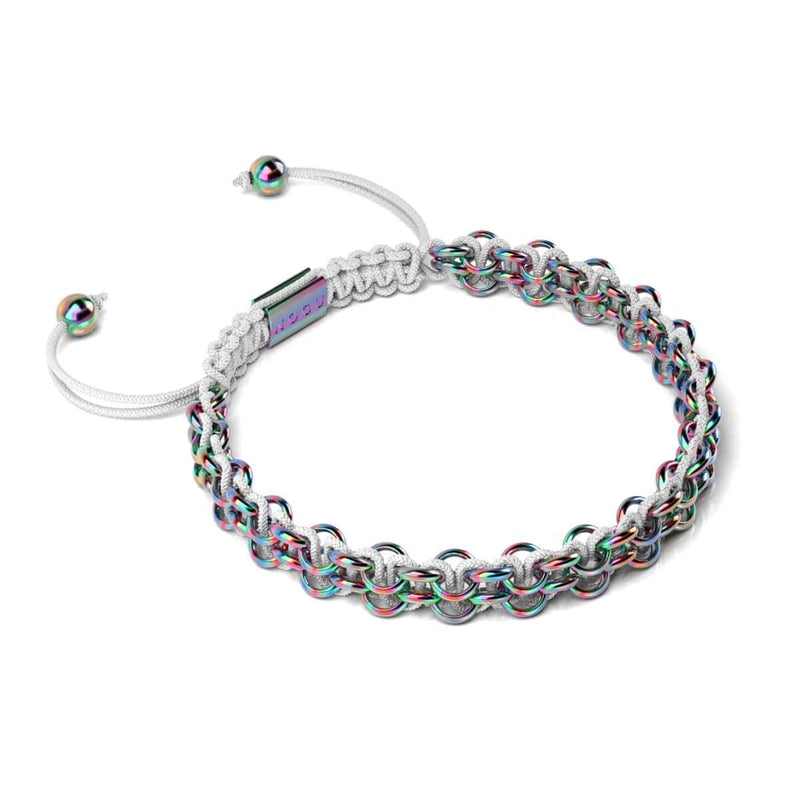 Chameleon Links | Mini Kismet Bracelet | White x Unicorn Silver