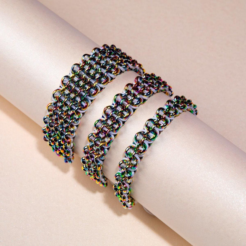 Chameleon Links | Mini Kismet Bracelet | White x Unicorn Silver