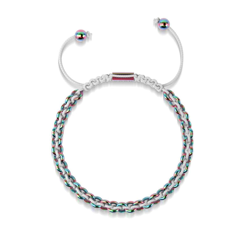 Chameleon Links | Mini Kismet Bracelet | White x Unicorn Silver