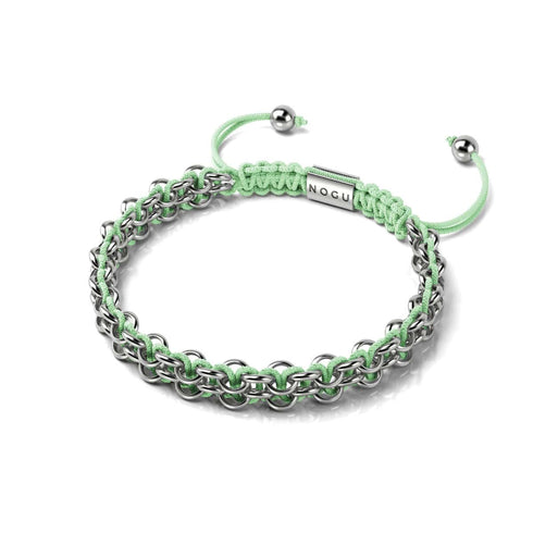 Crocodile Links | Mini Kismet Bracelet | Mint Green x Silver