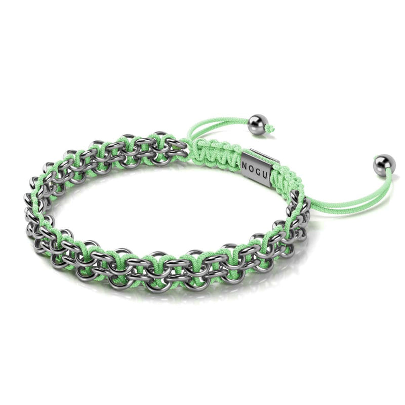 Crocodile Links | Mini Kismet Bracelet | Mint Green x Silver