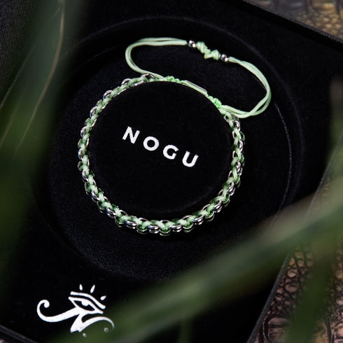 Crocodile Links | Mini Kismet Bracelet | Mint Green x Silver