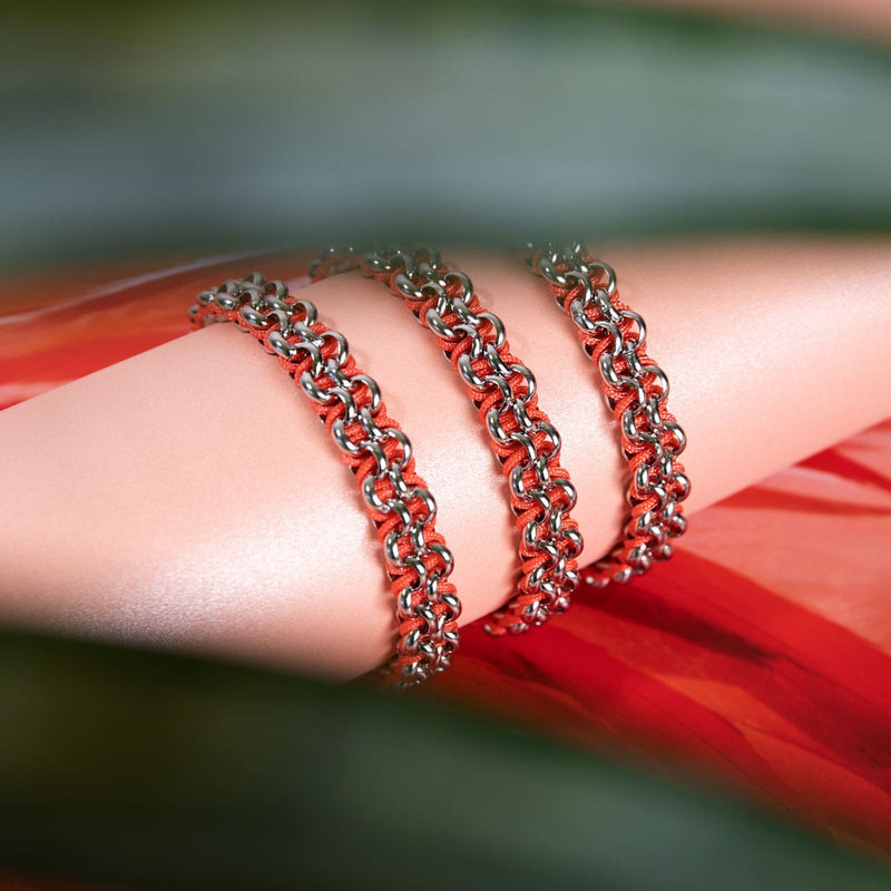 Flamingo Links | Mini Kismet Bracelet | Pink x Silver