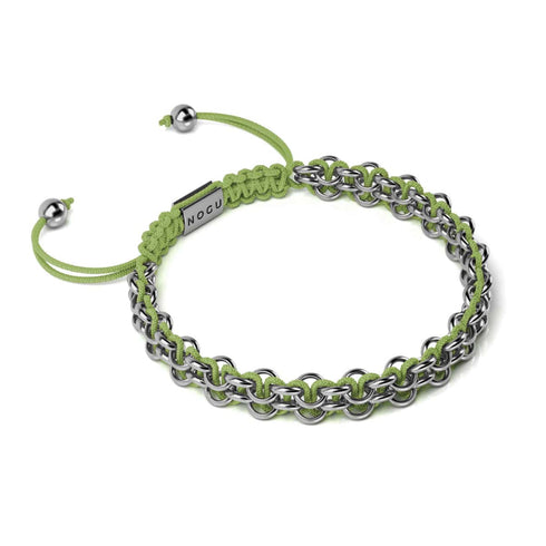 Green Tree Snake Links | Mini Kismet Bracelet | Lime Green x Silver