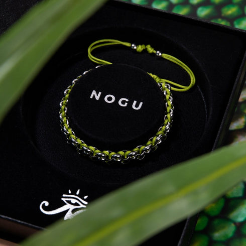 Green Tree Snake Links | Mini Kismet Bracelet | Lime Green x Silver