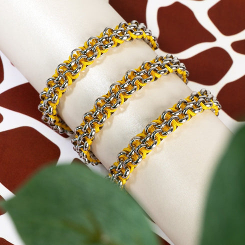 Kangaroo Links | Mini Kismet Bracelet | Yellow x Silver