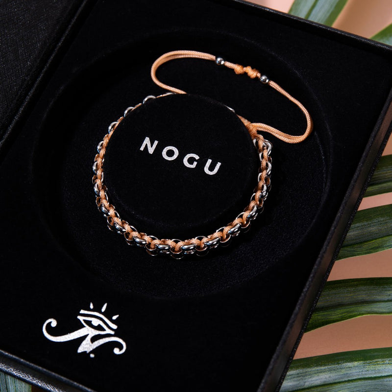 Lemur Links | Mini Kismet Bracelet | Peach x Silver