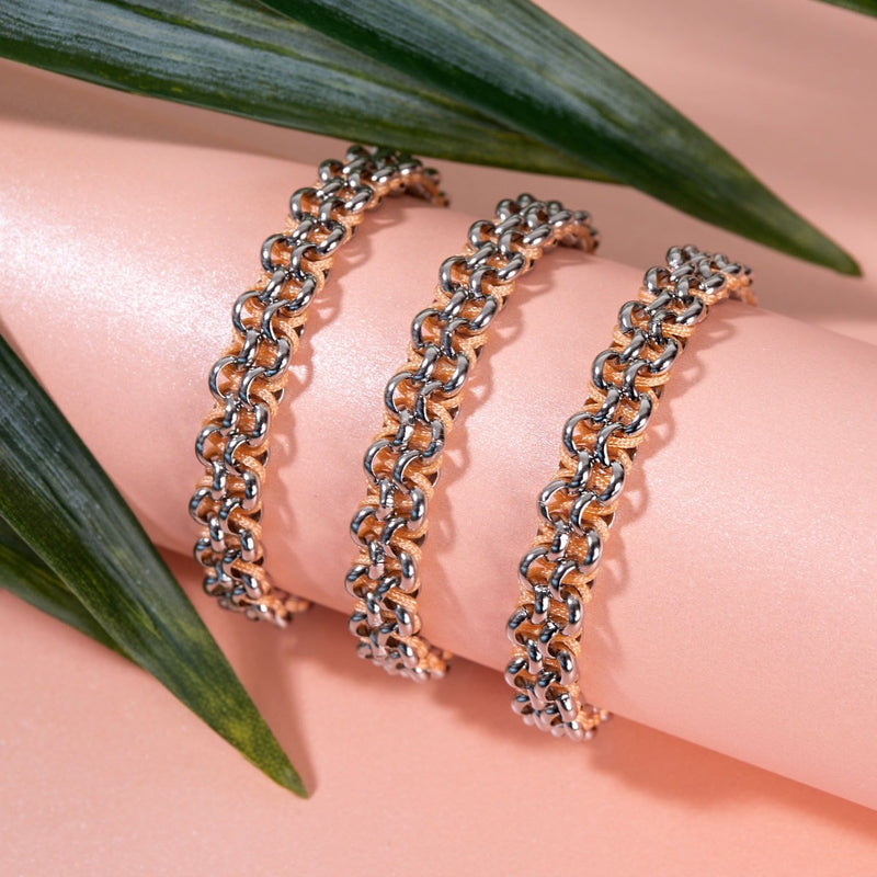 Lemur Links | Mini Kismet Bracelet | Peach x Silver