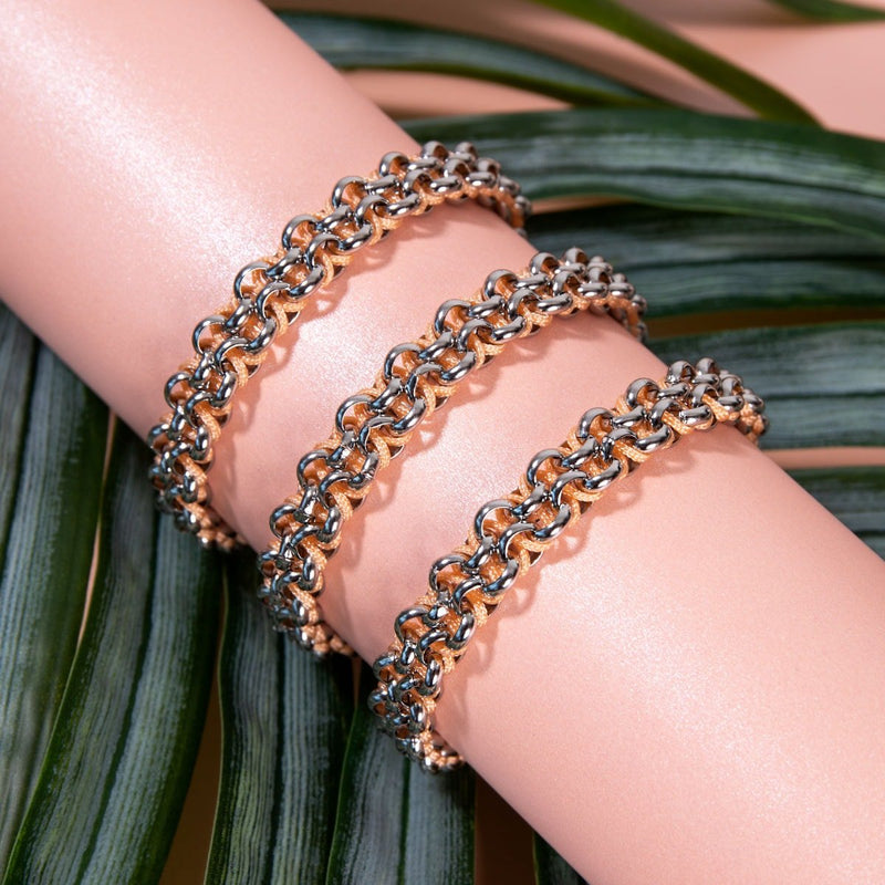 Lemur Links | Mini Kismet Bracelet | Peach x Silver