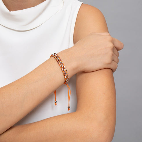 Orangutan Links | Mini Kismet Bracelet | Orange x Silver