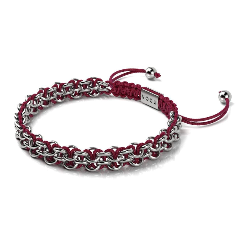 Red Fox Links | Mini Kismet Bracelet | Burgundy x Silver