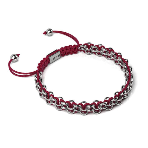 Red Fox Links | Mini Kismet Bracelet | Burgundy x Silver