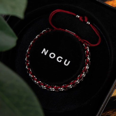 Red Fox Links | Mini Kismet Bracelet | Burgundy x Silver