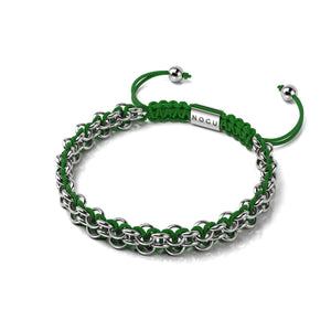 Tree Frog Links | Mini Kismet Bracelet | Green x Silver