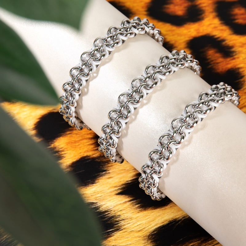 White Rhino Links | Mini Kismet Bracelet | White x Silver