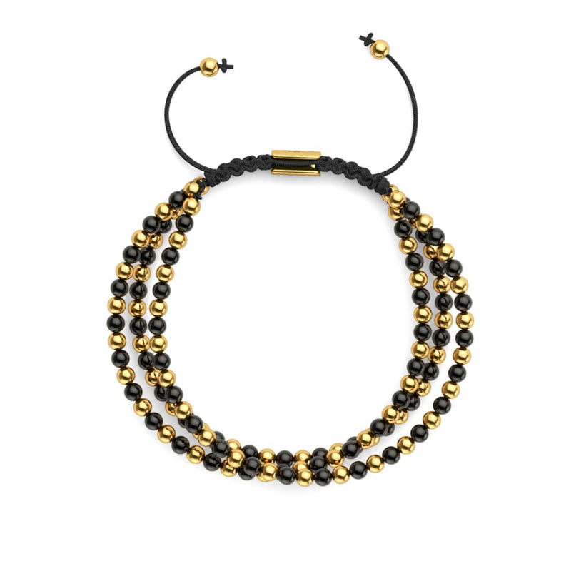 Trinity | Gold x Gunmetal | Triple Strand Bracelet
