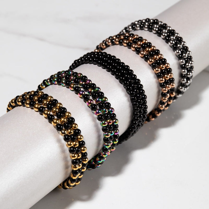 Trinity | Gunmetal | Triple Strand Bracelet