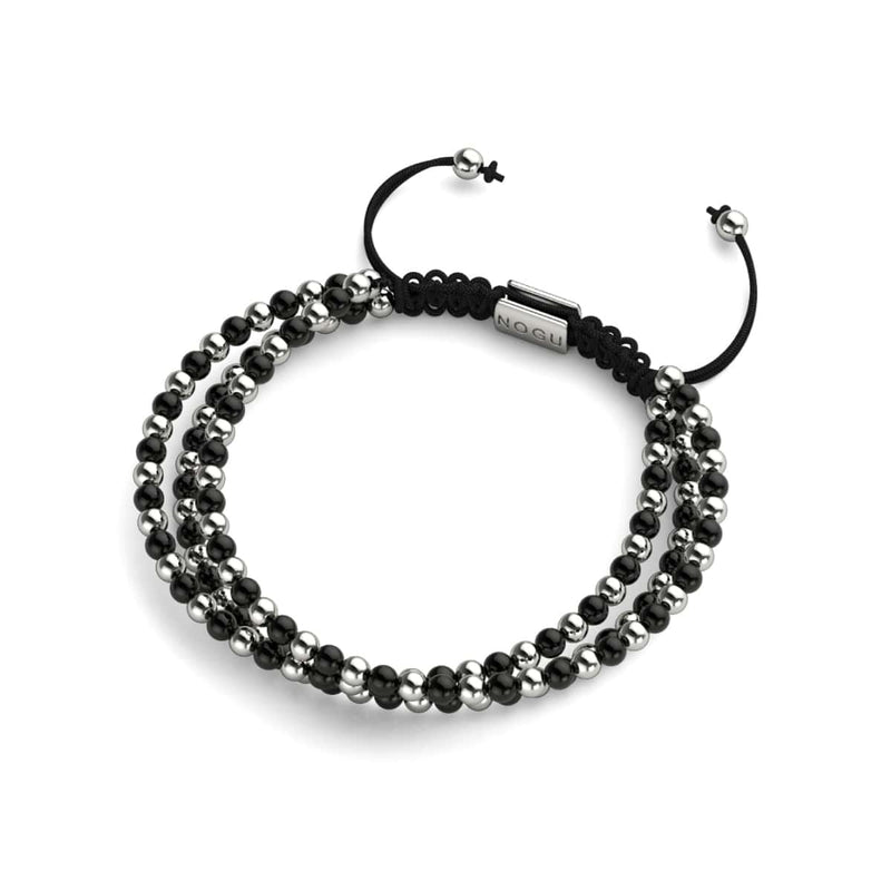 Trinity | Silver x Gunmetal | Triple Strand Bracelet