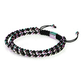 Trinity | Unicorn Silver x Gunmetal | Triple Strand Bracelet