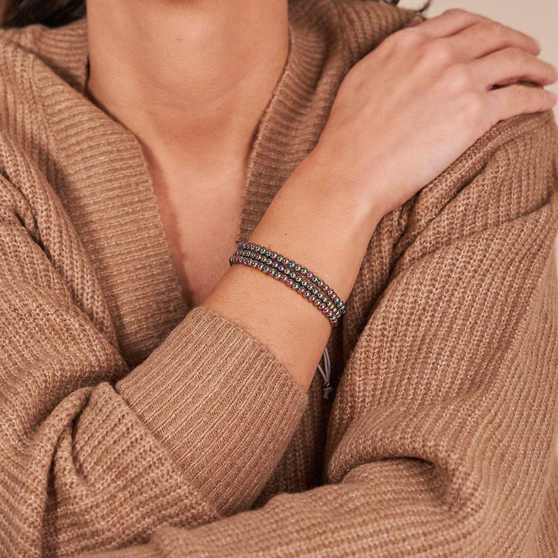 Trinity | Unicorn Silver x White | Triple Strand Bracelet