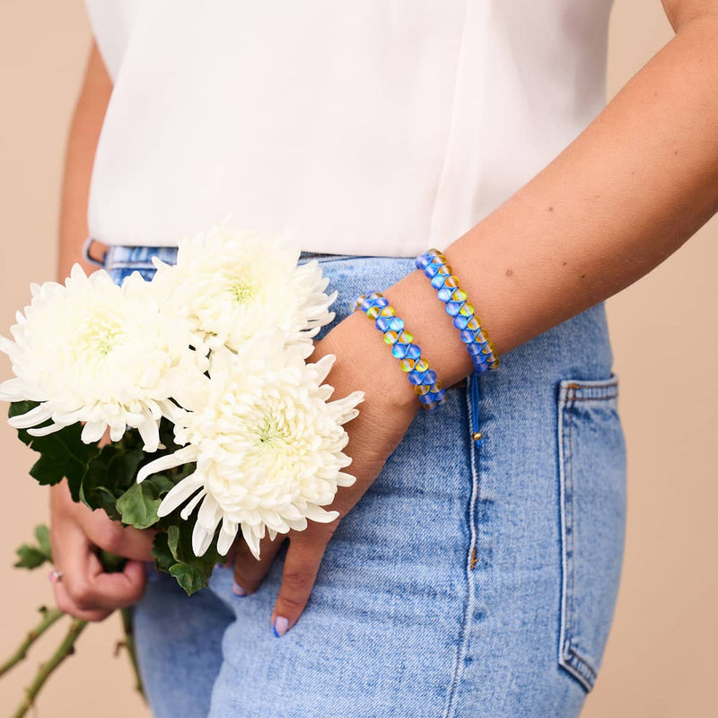 Starry Night I | Ukrainian Aid | Double Mermaid Glass Bead Bracelet