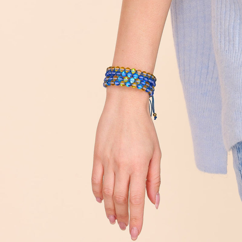 Starry Night I | Ukrainian Aid | Double Mermaid Glass Bead Bracelet