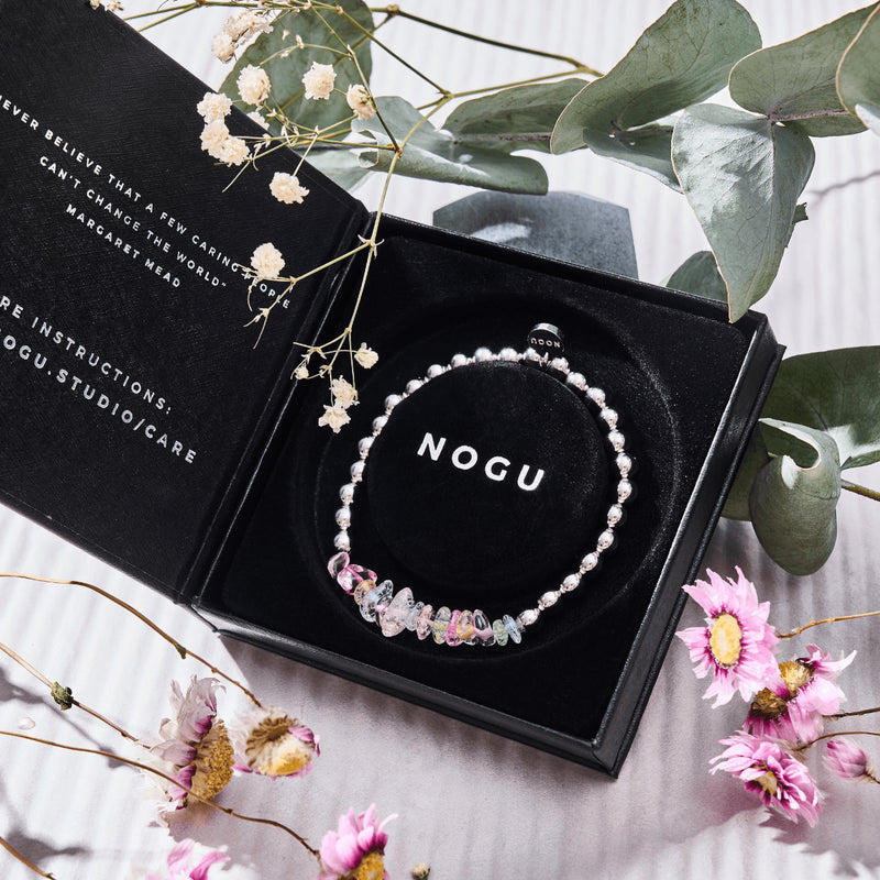 Candy Quartz | Silver | Uncut Gemstone Bracelet