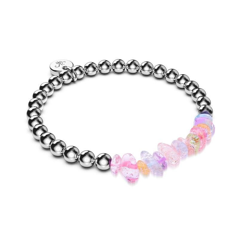Candy Quartz | Silver | Uncut Gemstone Bracelet
